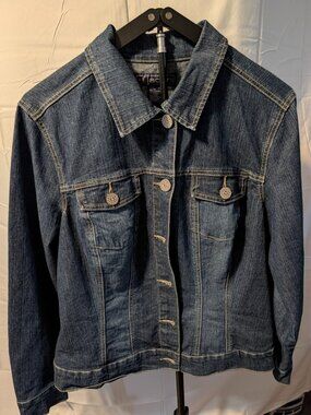 BACCINI 2X Women's Denim Jacket/Crystal Buttons Excellent